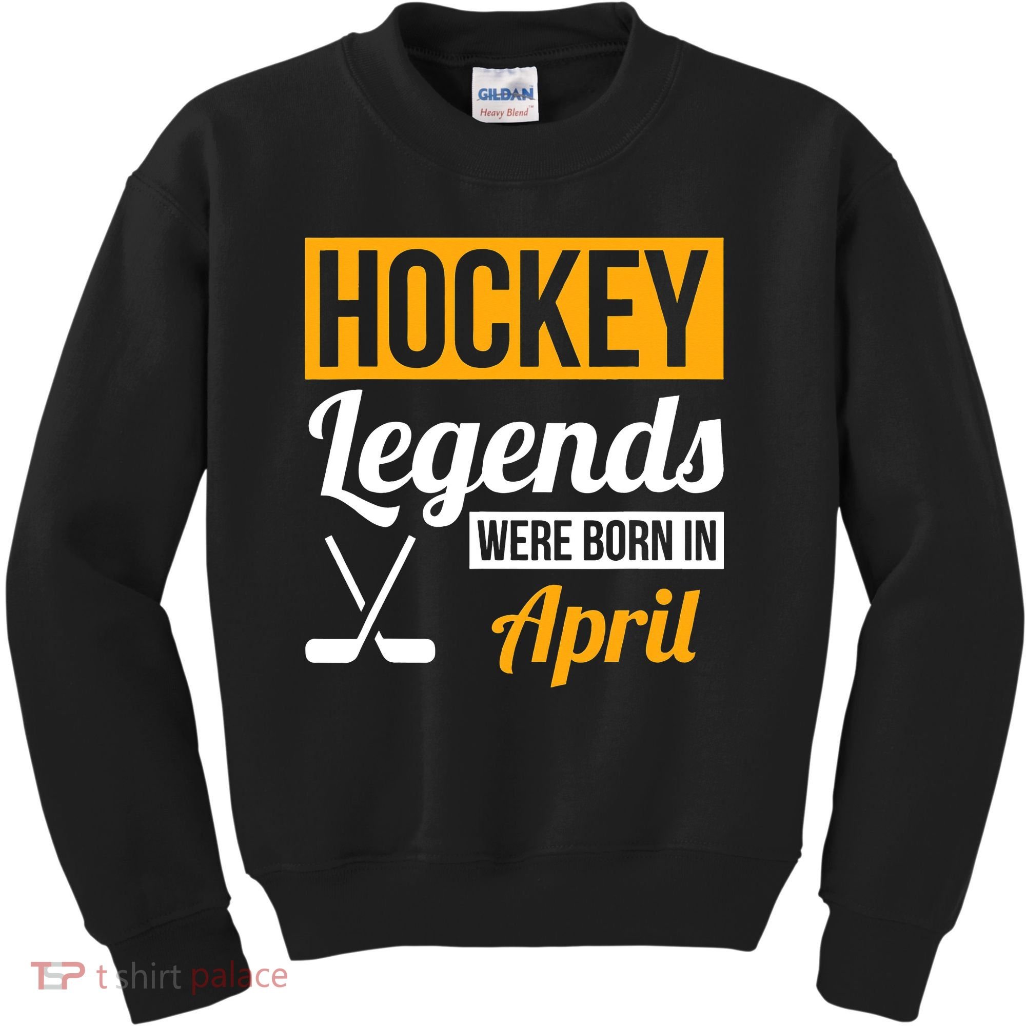 funny Hockey Legends Were Born In April Birthday Kids Sweatshirt