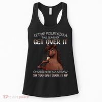 Funny Horse Let Me Pour You A Glass Of Get Over It Christmas Women's Tank Top thumb 0