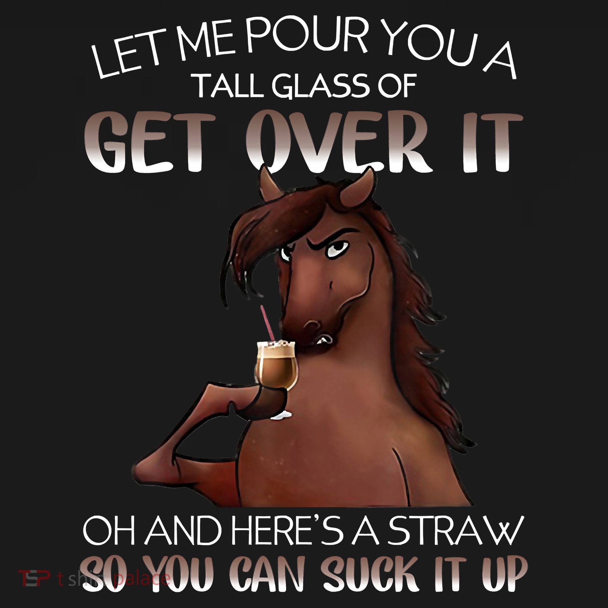 Funny Horse Let Me Pour You A Glass Of Get Over It Christmas Women's Tank Top