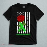 Faith Hope Love Scoliosis Awareness USA Rose Flag T-Shirt thumb 5