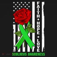 Faith Hope Love Scoliosis Awareness USA Rose Flag Women's Hoodie thumb 2