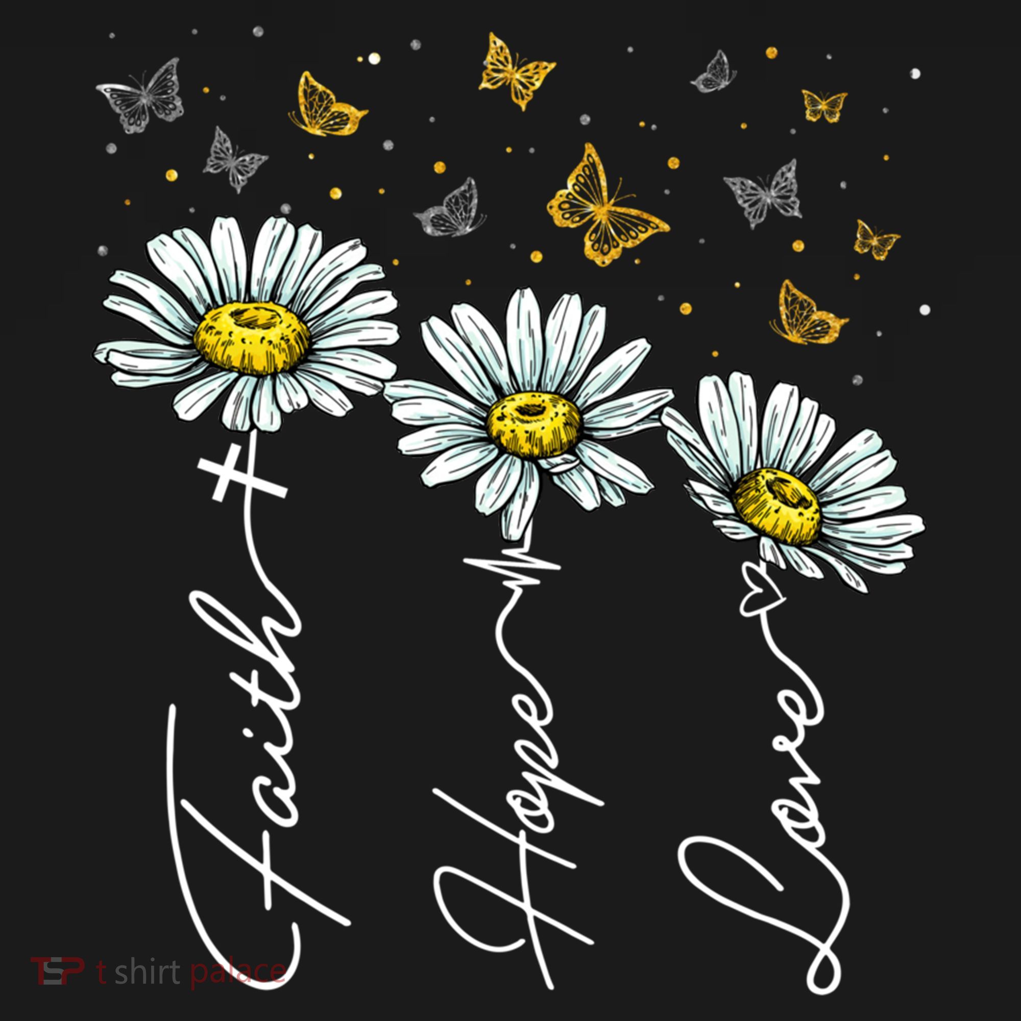 Faith Hope Love Daisy Butterfly Jesus Christian Clothing Cool Gift Women's Hoodie