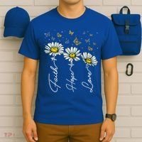 Faith Hope Love Daisy Butterfly Jesus Christian Clothing Cool Gift T-Shirt thumb 6