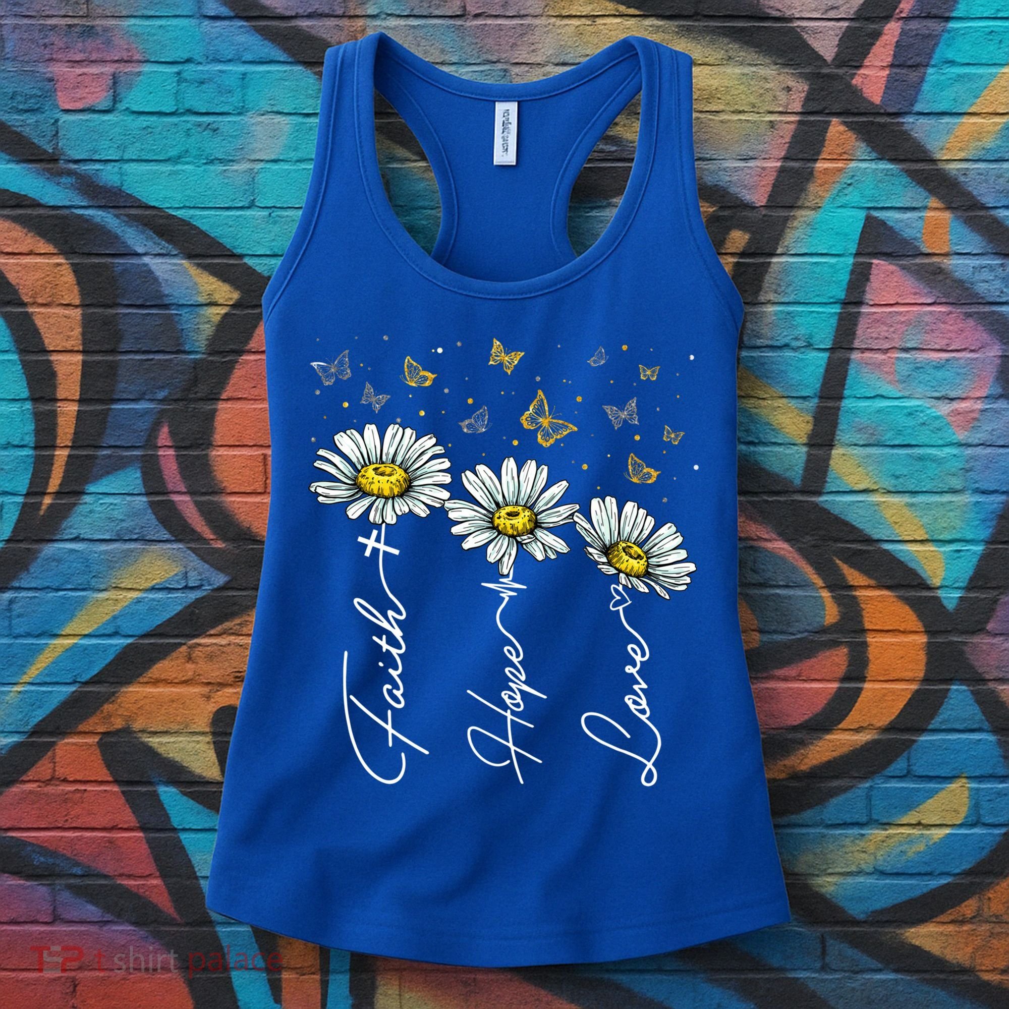 Faith Hope Love Daisy Butterfly Jesus Christian Clothing Cool Gift Women's Tank Top