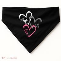 Faith Hope Love Hearts Tee USA-Made Doggie Bandana thumb 0