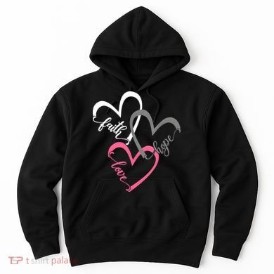 Faith Hope Love Hearts Tee Hoodie