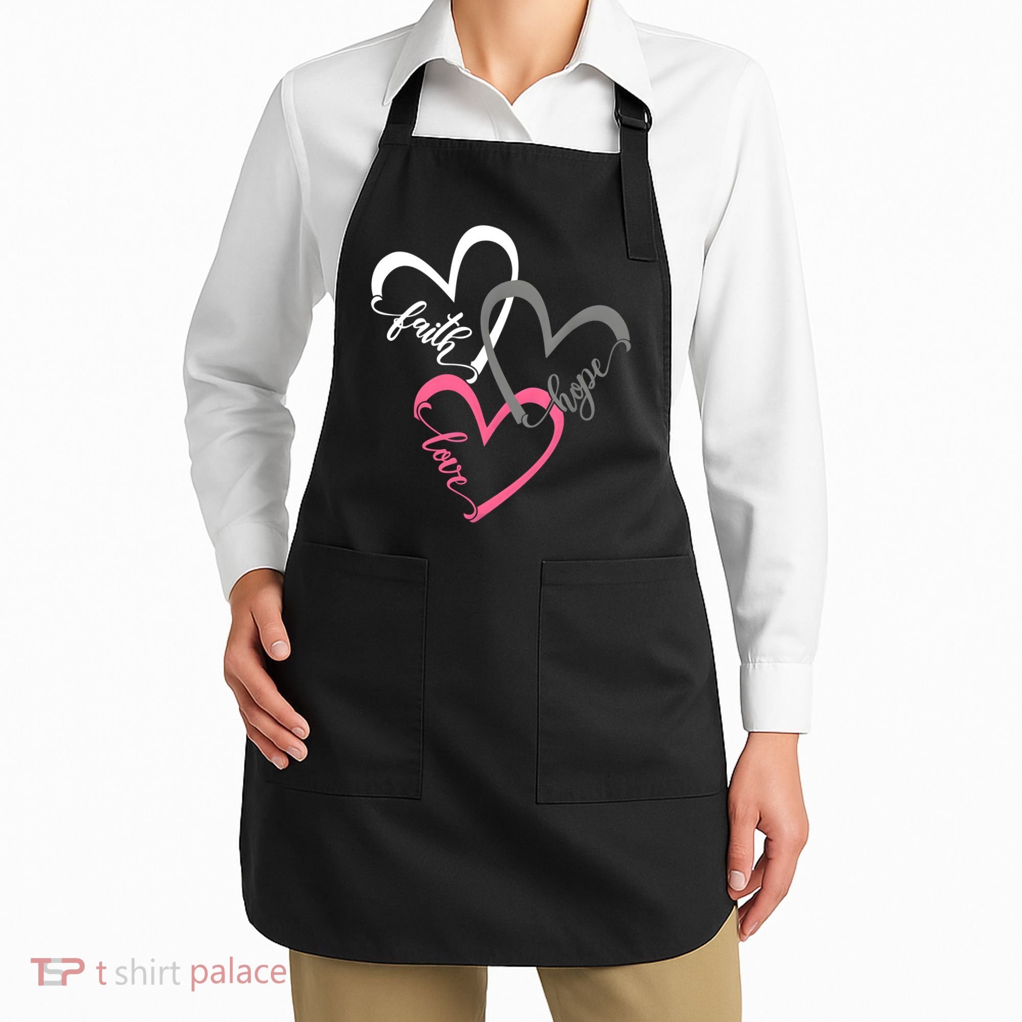 Faith Hope Love Hearts Tee Apron
