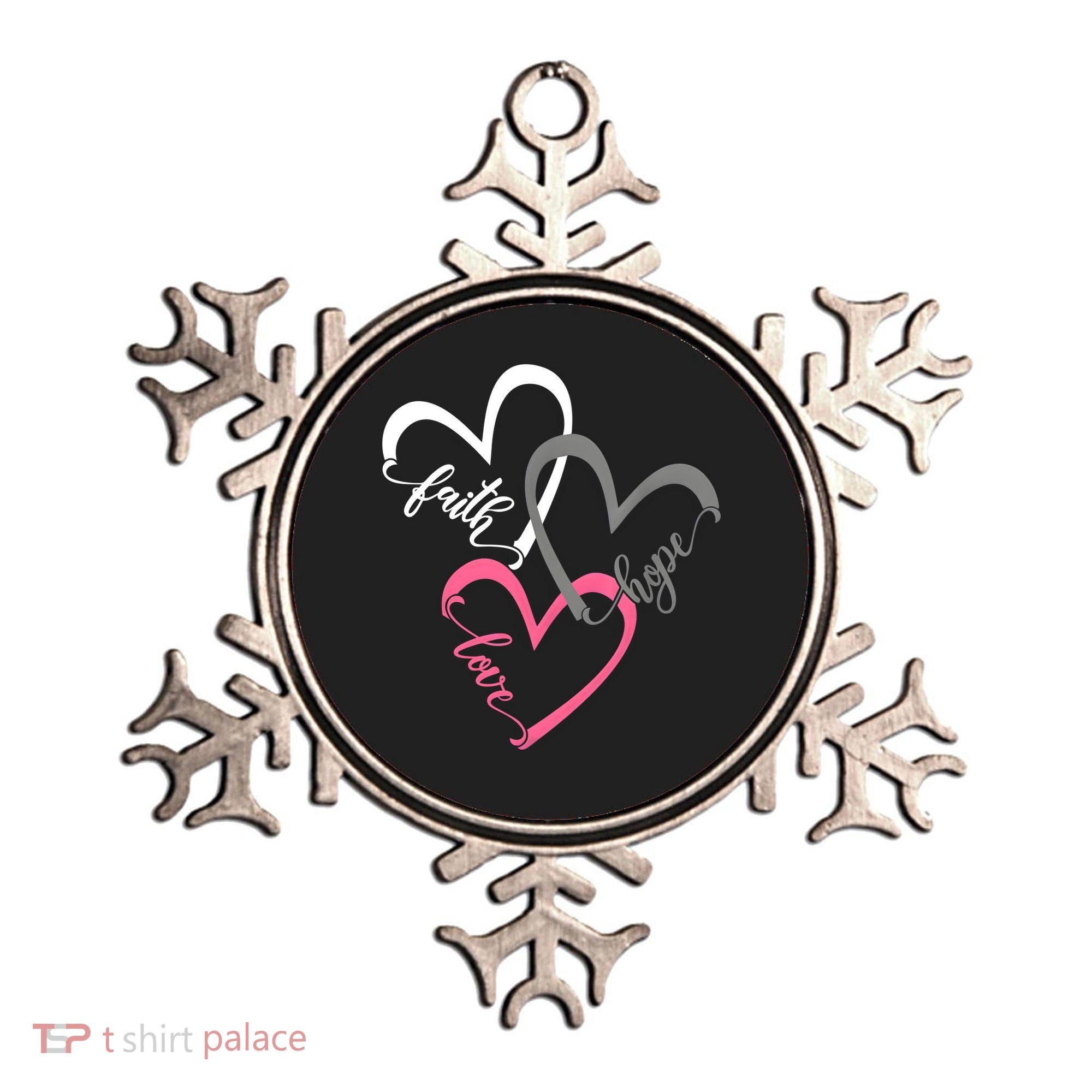 Faith Hope Love Hearts Tee Ornament