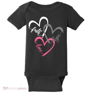 Faith Hope Love Hearts Tee Baby Bodysuit