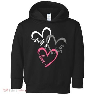 Faith Hope Love Hearts Tee Toddler Hoodie