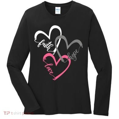 Faith Hope Love Hearts Tee Women's Long Sleeve Shirt