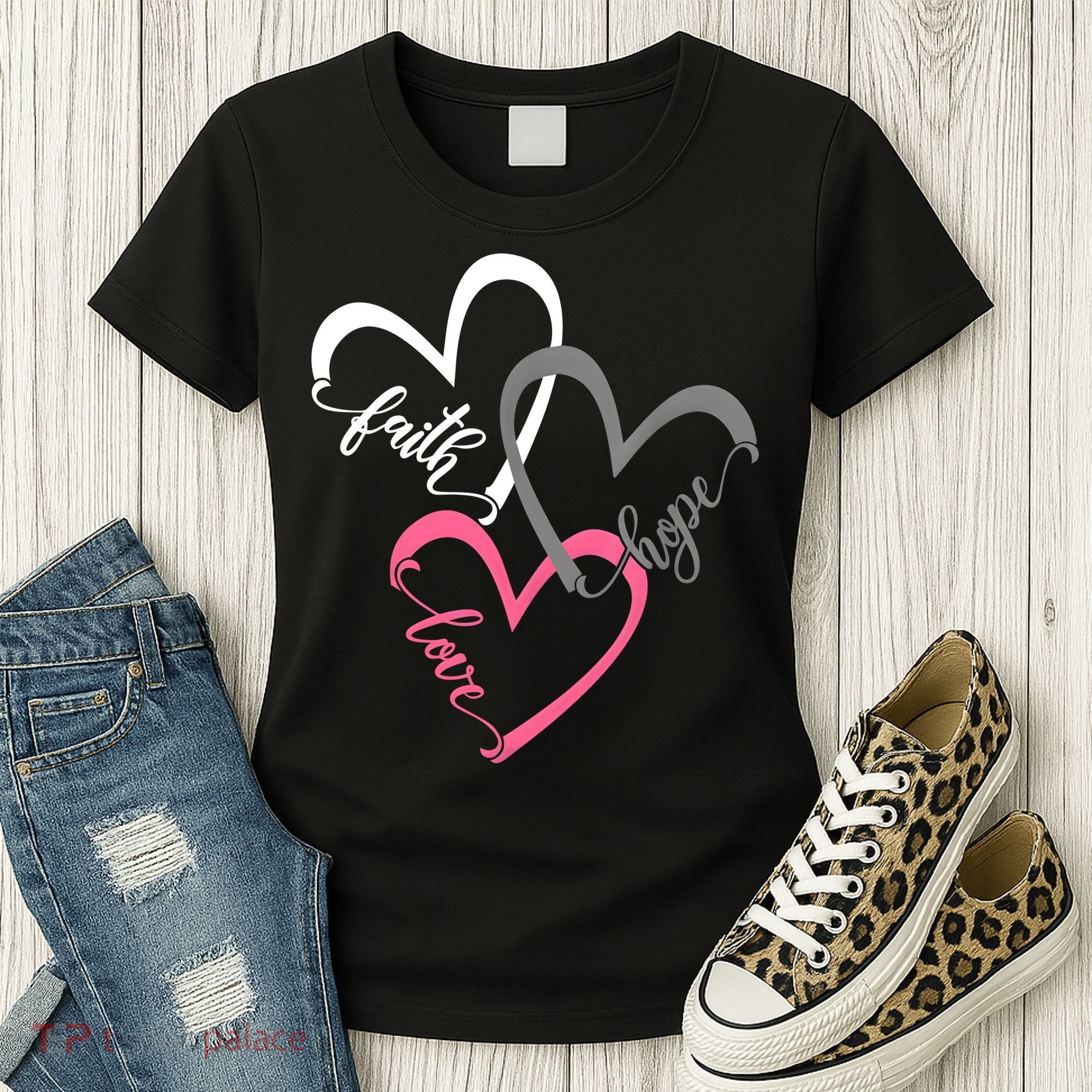 Faith Hope Love Hearts Tee Women's T-Shirt