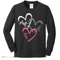 Faith Hope Love Hearts Tee Kids Long Sleeve Shirt thumb 0