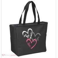 Faith Hope Love Hearts Tee Tote Bag thumb 2