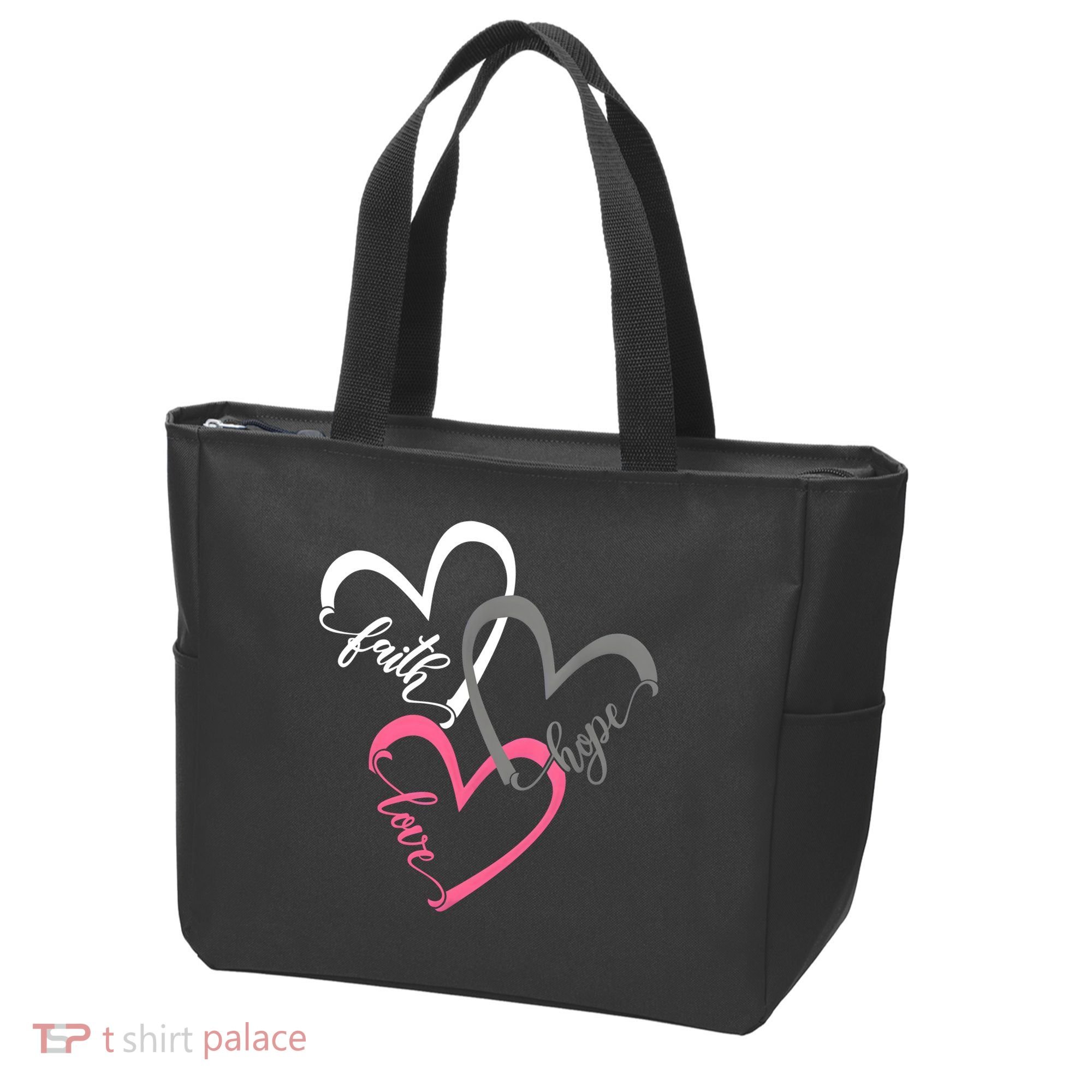 Faith Hope Love Hearts Tee Tote Bag