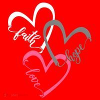 Faith Hope Love Hearts Tee Santa Hat thumb 1