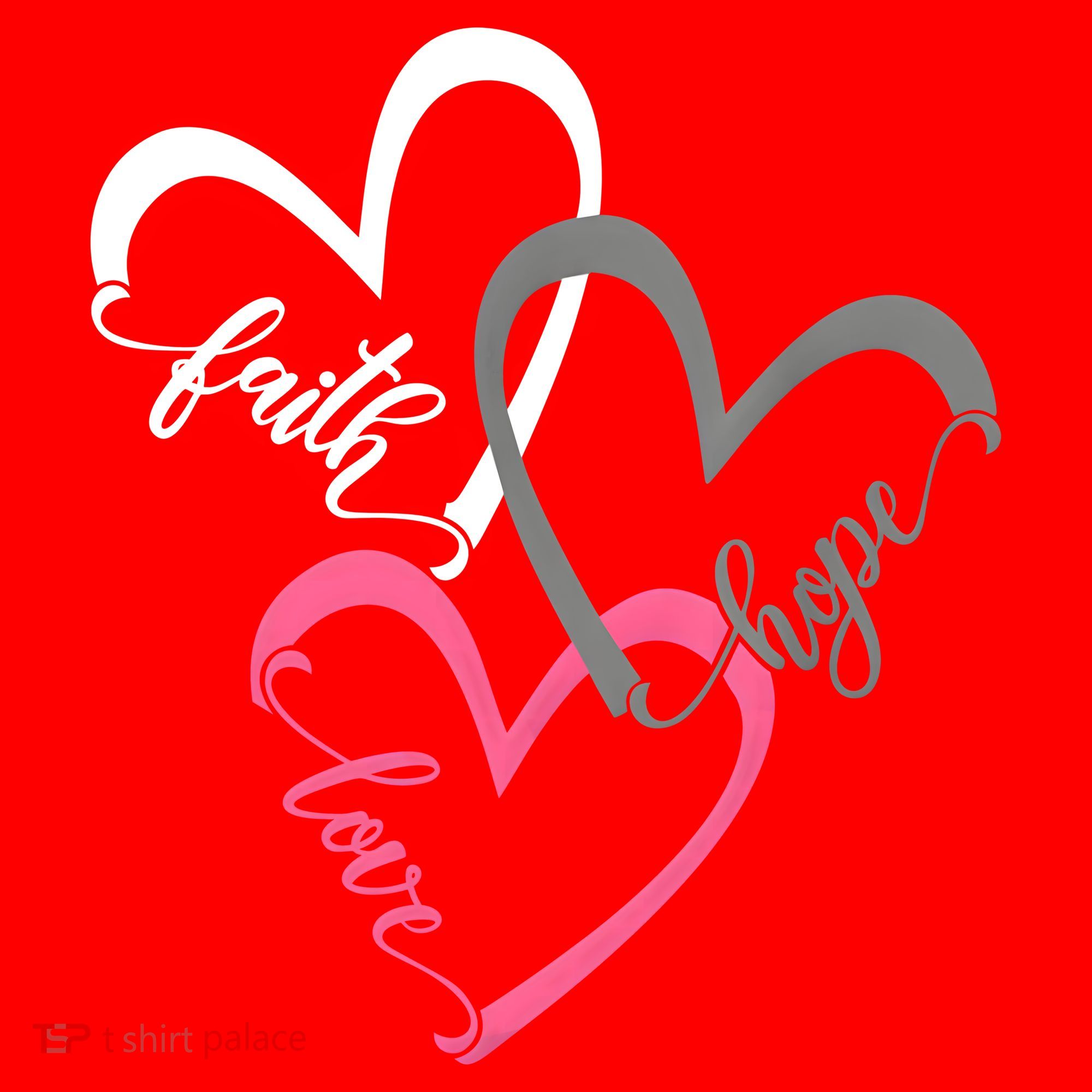 Faith Hope Love Hearts Tee Santa Hat