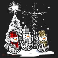 Faith Hope Love Jesus Snowman Plaid Leopard Christmas Gift Women's Sweatshirt thumb 2