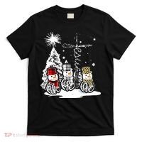 Faith Hope Love Jesus Snowman Plaid Leopard Christmas Gift T-Shirt thumb 0