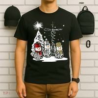 Faith Hope Love Jesus Snowman Plaid Leopard Christmas Gift T-Shirt thumb 6