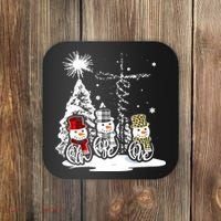 Faith Hope Love Jesus Snowman Plaid Leopard Christmas Gift Coaster thumb 0