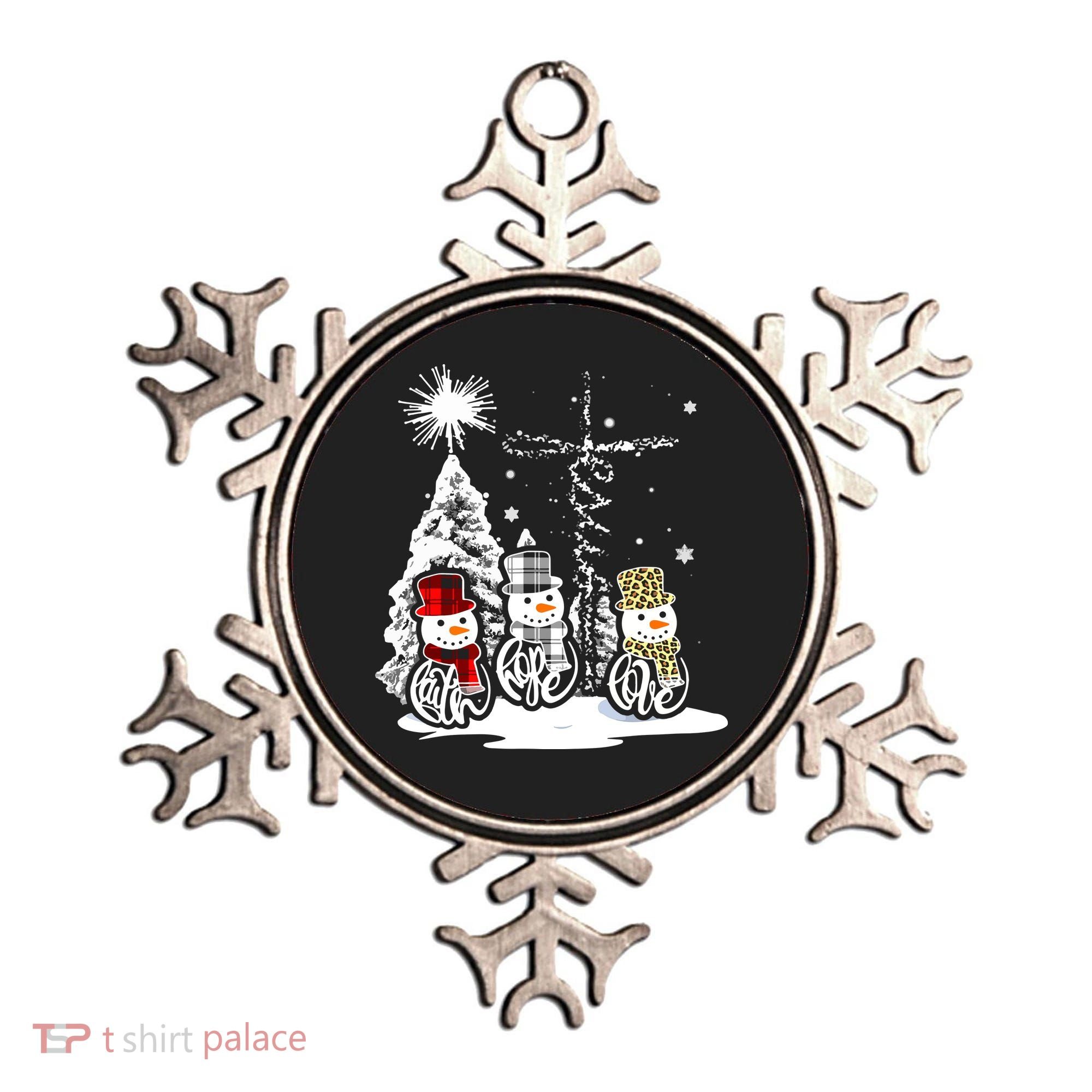 Faith Hope Love Jesus Snowman Plaid Leopard Christmas Gift Ornament
