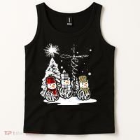 Faith Hope Love Jesus Snowman Plaid Leopard Christmas Gift Tank Top thumb 2