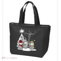 Faith Hope Love Jesus Snowman Plaid Leopard Christmas Gift Tote Bag thumb 3