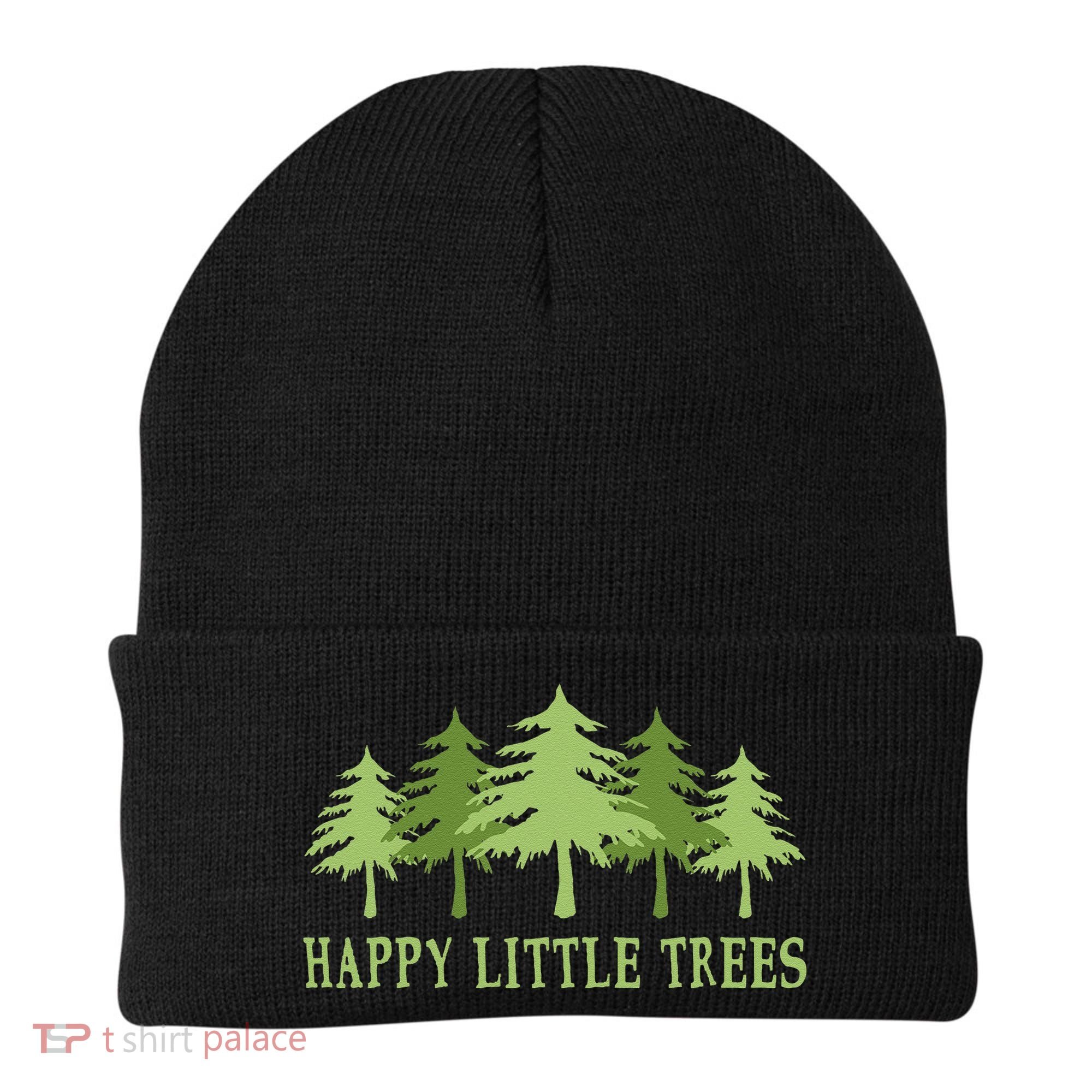 Funny Happy Little Trees Gifts Bob Style Camping Beanie