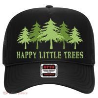 Funny Happy Little Trees Gifts Bob Style Camping Hat thumb 0