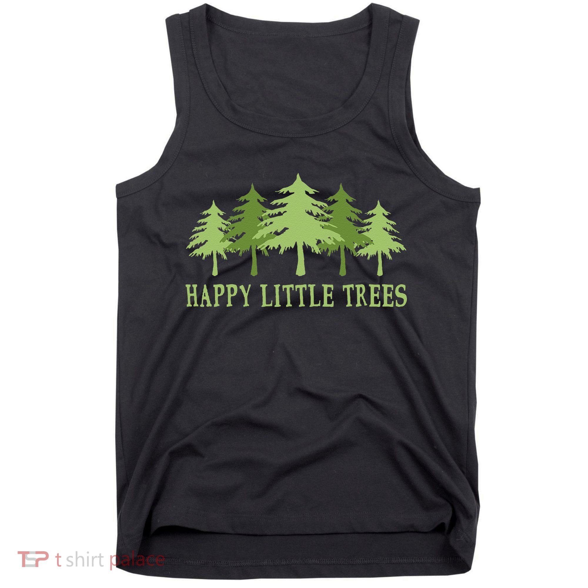 Funny Happy Little Trees Gifts Bob Style Camping Tank Top