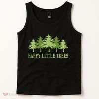 Funny Happy Little Trees Gifts Bob Style Camping Tank Top thumb 2
