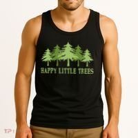 Funny Happy Little Trees Gifts Bob Style Camping Tank Top thumb 3