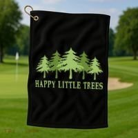 Funny Happy Little Trees Gifts Bob Style Camping Golf Towel thumb 1