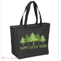 Funny Happy Little Trees Gifts Bob Style Camping Tote Bag thumb 2