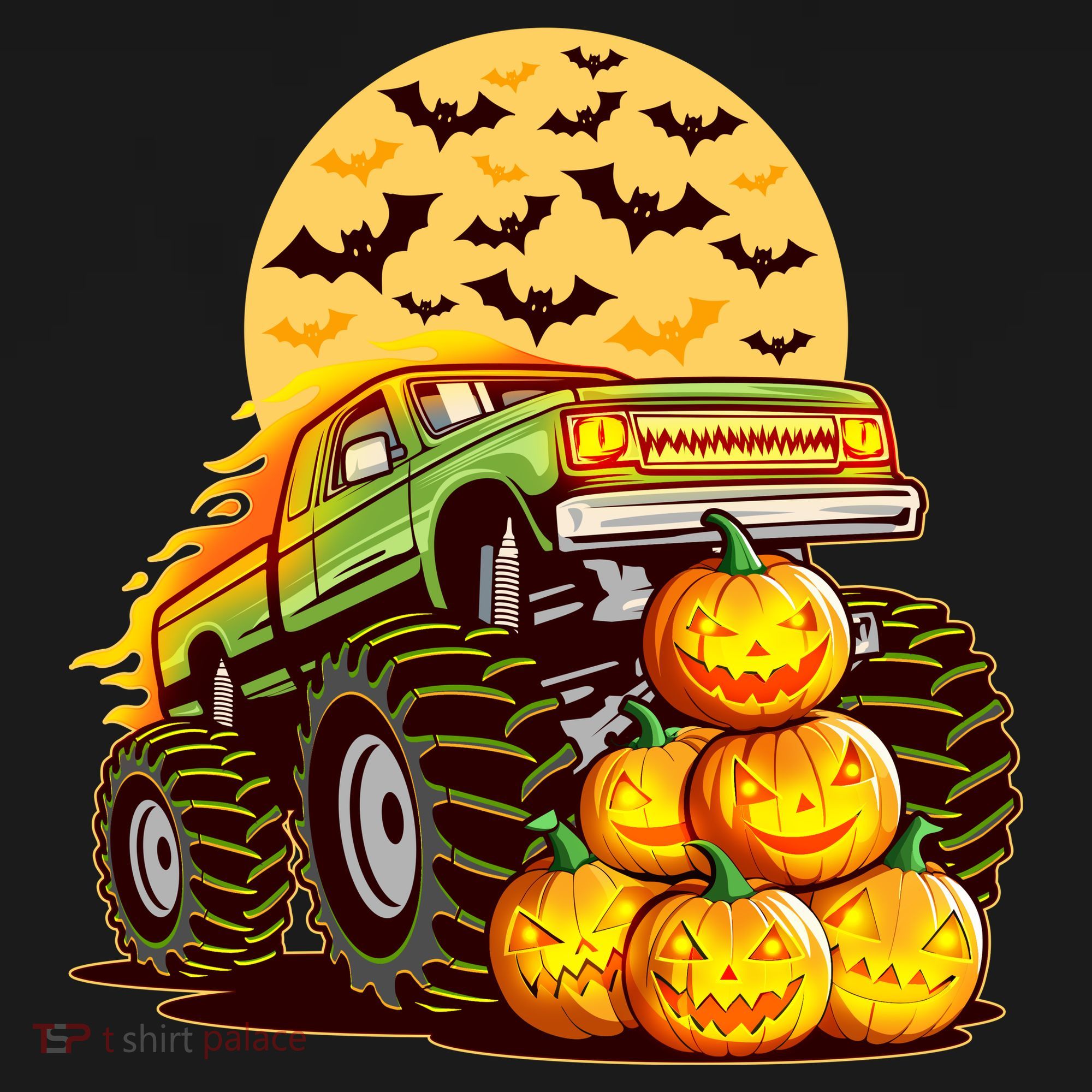 Funny Halloween Monster Truck Backpack
