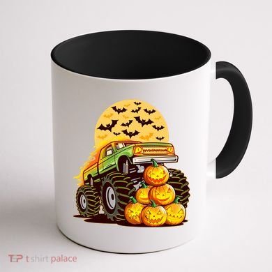 Funny Halloween Monster Truck Coffee Mug back