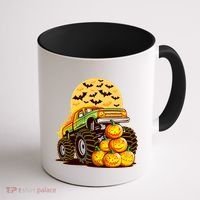 Funny Halloween Monster Truck Coffee Mug thumb 1