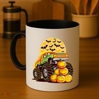 Funny Halloween Monster Truck Coffee Mug thumb 4