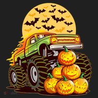 Funny Halloween Monster Truck Tumbler thumb 3
