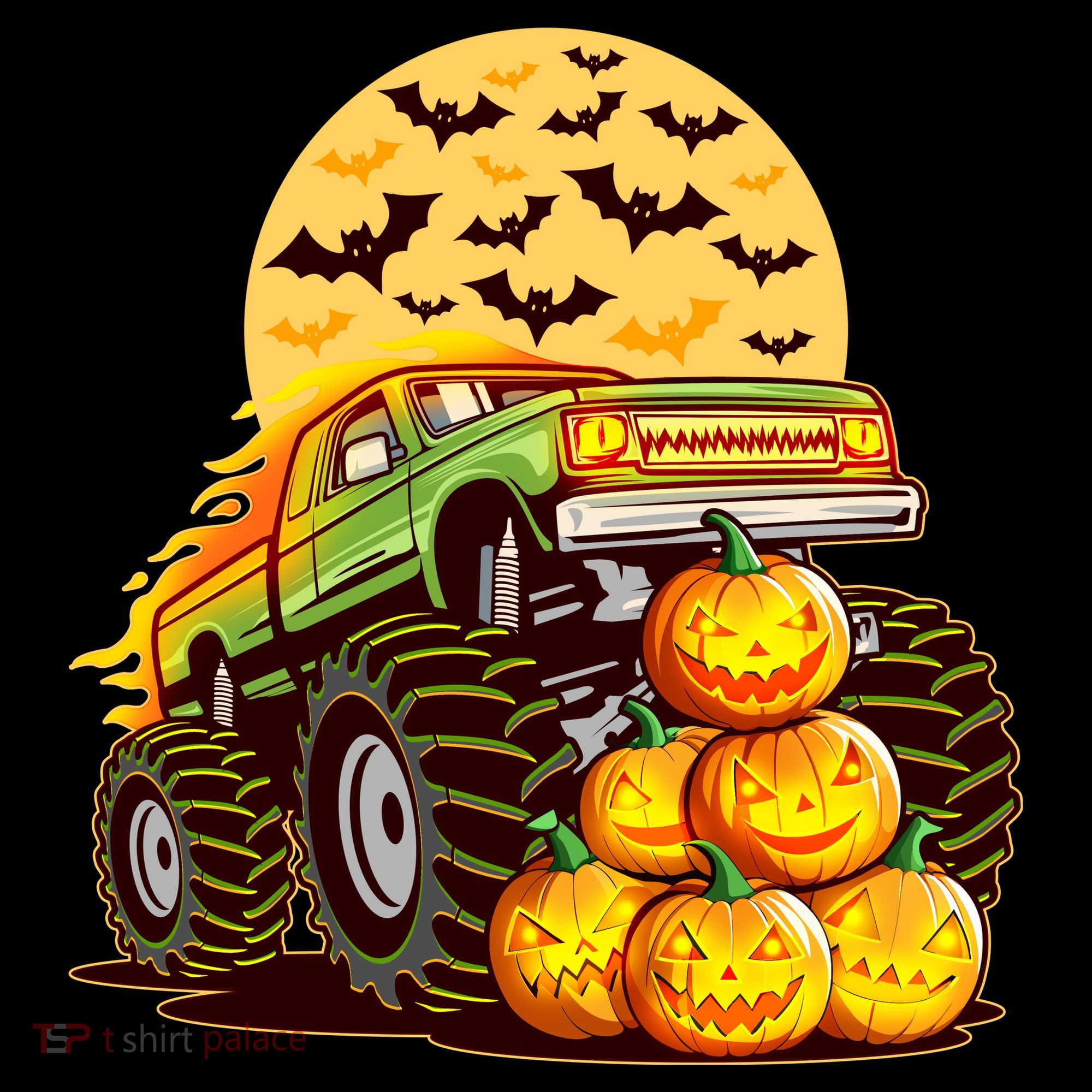 Funny Halloween Monster Truck Ornament
