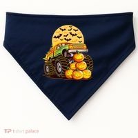Funny Halloween Monster Truck USA-Made Doggie Bandana thumb 0