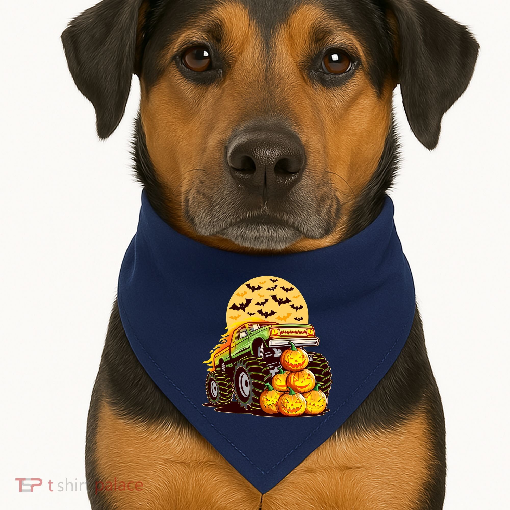 Funny Halloween Monster Truck USA-Made Doggie Bandana
