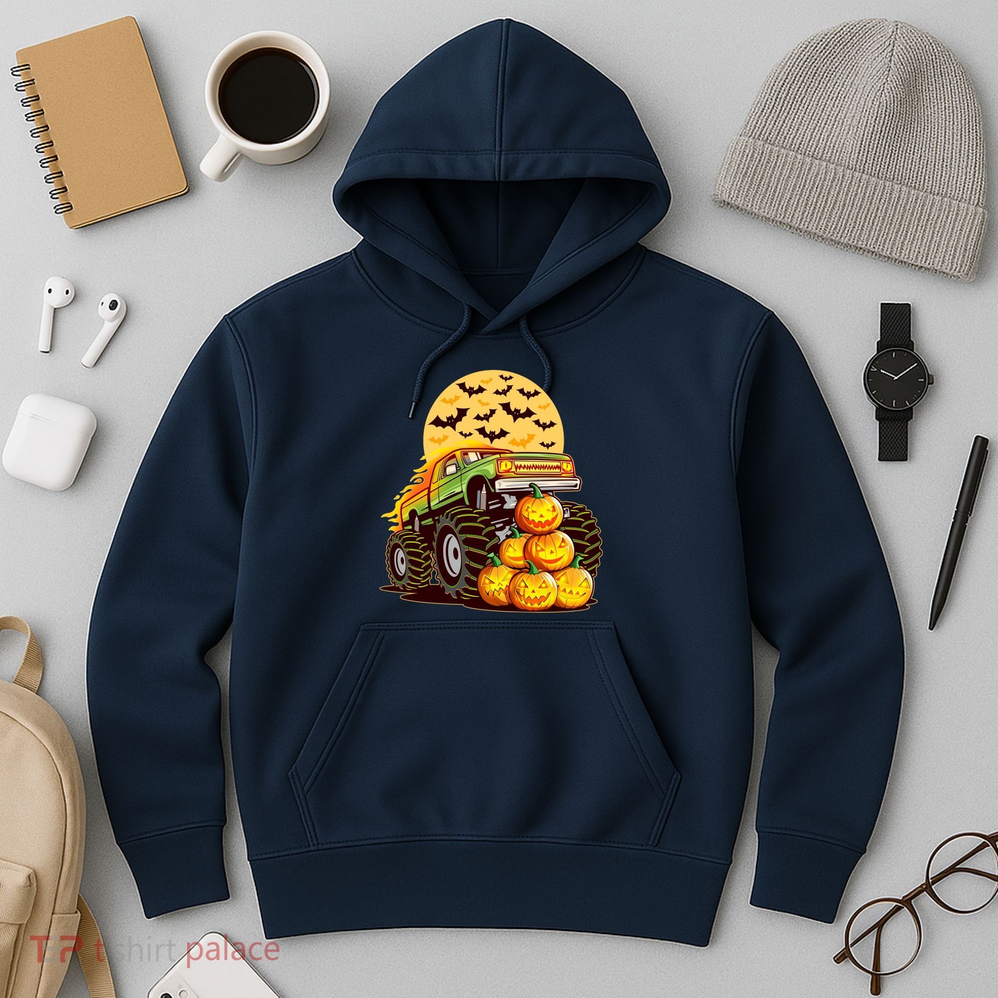 Funny Halloween Monster Truck Hoodie