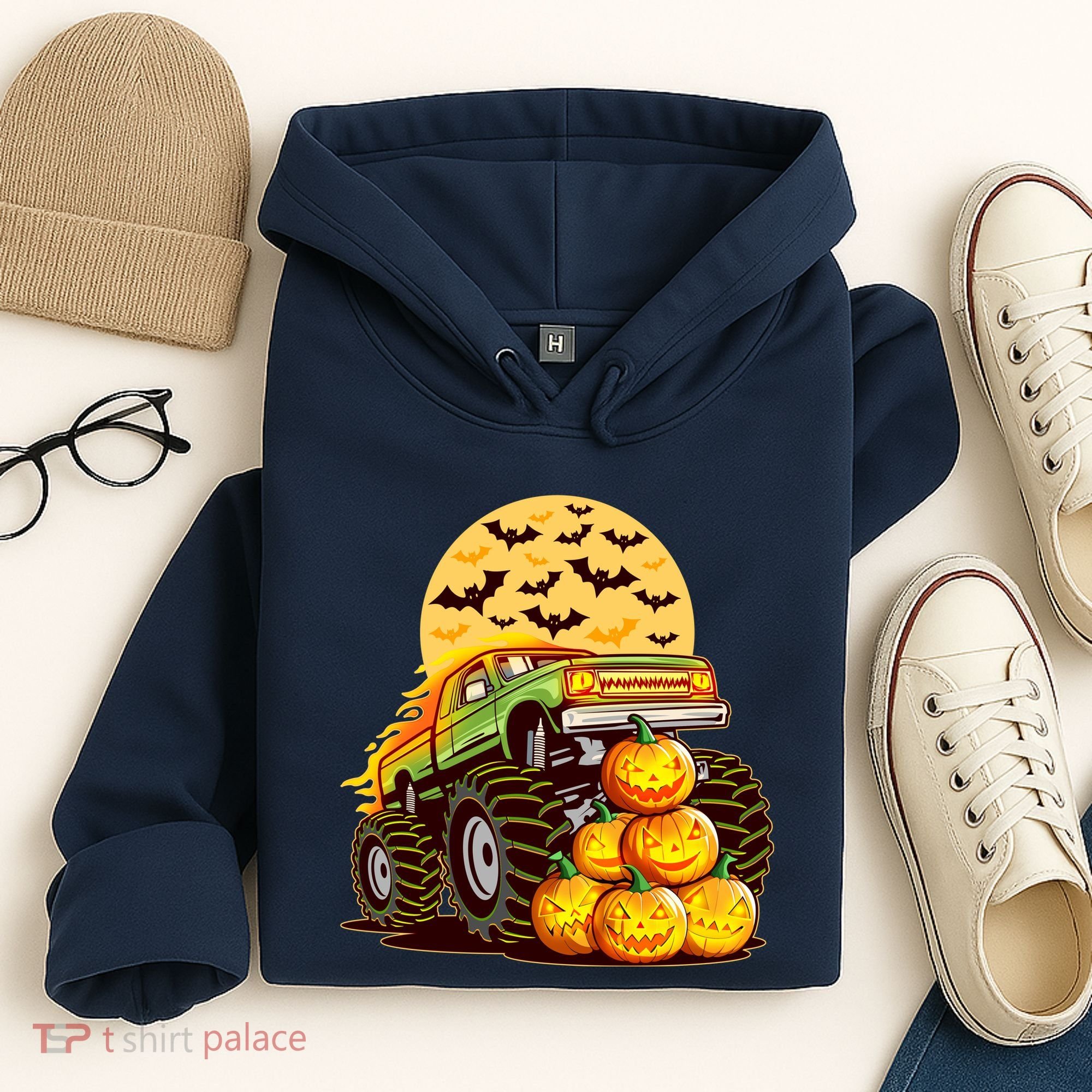Funny Halloween Monster Truck Hoodie