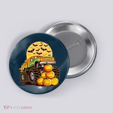 Funny Halloween Monster Truck Button