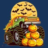 Funny Halloween Monster Truck Baby Bodysuit thumb 2
