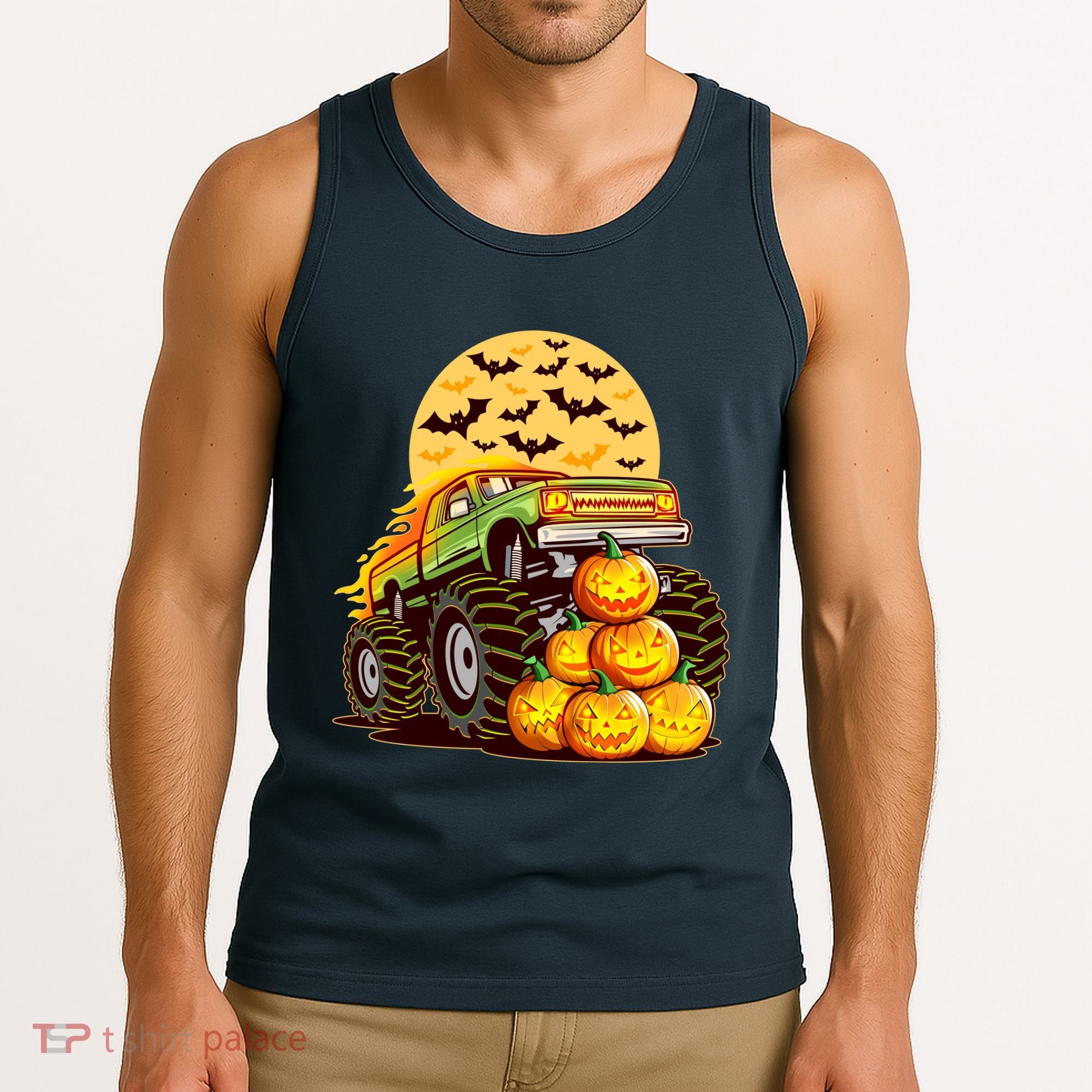 Funny Halloween Monster Truck Tank Top