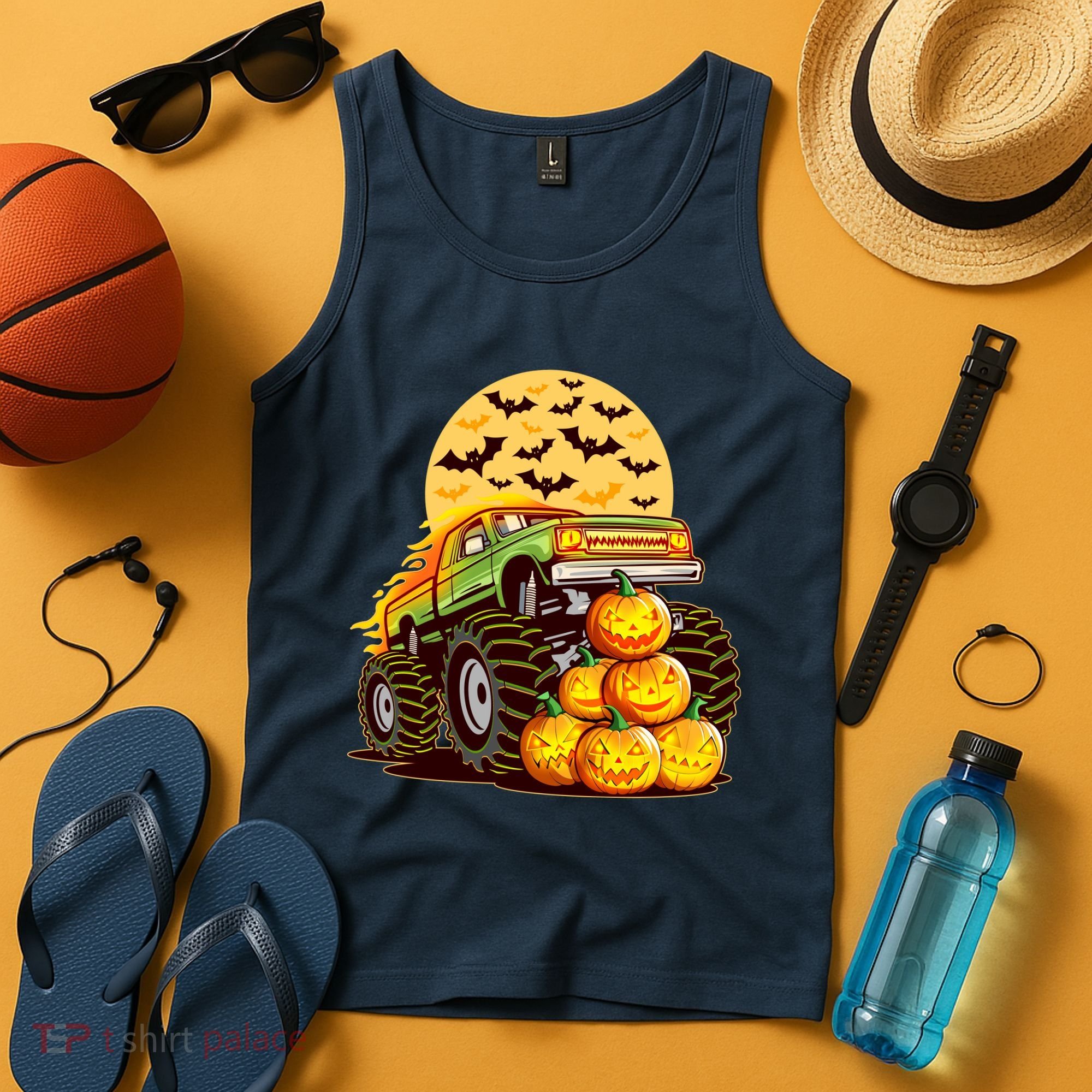 Funny Halloween Monster Truck Tank Top