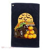 Funny Halloween Monster Truck Golf Towel thumb 0
